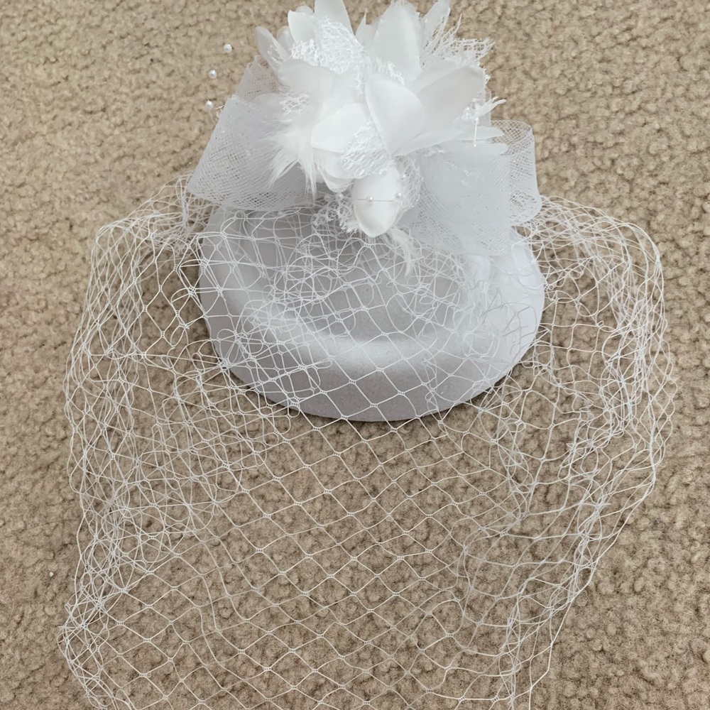 Clip in Bird cage veil and pillbox hat